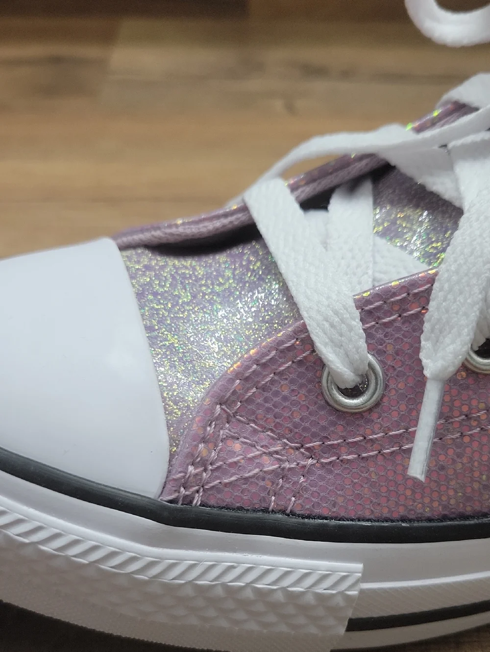 Kids High-Top Glitter Sneakers in Pink